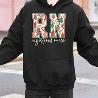 Festive Holiday Nurse Hoodie, RN Registered Nurse Christmas Hoodie, Nursing Student Pullover, Medical Worker Xmas Graphic Hoodie, Nurse Present