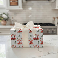 Meditating Santa Christmas Wrapping Paper, Yoga Santa Wrapping Paper, Zen Holiday Gift Wrap Roll, Humorous Festive Meditation Wrapping Paper