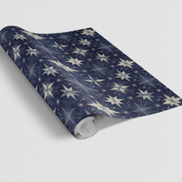 Celestial Winter Noel Gift Wrap, Midnight Blue Star Wrapping Paper, Starlit Sky Christmas Paper, Hanukkah Holiday Gift Wrapping Paper