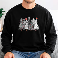 Winter Evergreen Forest Pullover, Minimalist Pine Tree Christmas Sweatshirt, Neutral Boho Holiday Sweater, Comfy Festive Xmas Crewneck
