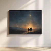 Biblical Star of Bethlehem Wall Art, Nativity Scene Three Wise Men Canvas, Christmas Nativity Canvas Print, Holy Family Canvas Wall Decor