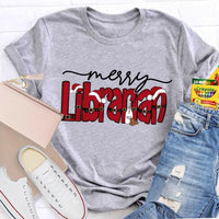 Merry Christmas Bookish T-Shirt, Librarian Christmas Shirt, Holiday Book Lover Graphic Tee, Reading Teacher Winter Holiday Shirt Present
