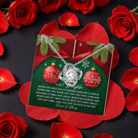 CZ Crystal Love Knot Pendant, To My Daughter Love Knot Necklace, Rose Box Love Knot Necklace, Christmas Keepsake Present for Daughter