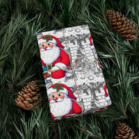 Interactive Santa Scene Gift Wrap Roll, Christmas Coloring Wrapping Paper, DIY Holiday Present Paper, Xmas Gift Wrapping Paper Roll