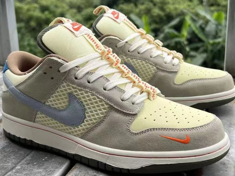 Low Top Sneakers, Beige Gray Colorway, Lace Up Design, Casual Gift for Sneaker Fans