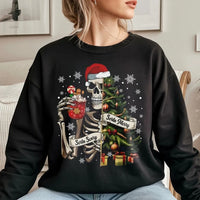 Skeleton Christmas Tree Sweater, Sorta Merry Sorta Scary Sweatshirt, Spooky Holiday Crewneck, Creepy Christmas Pullover, Spooky Present