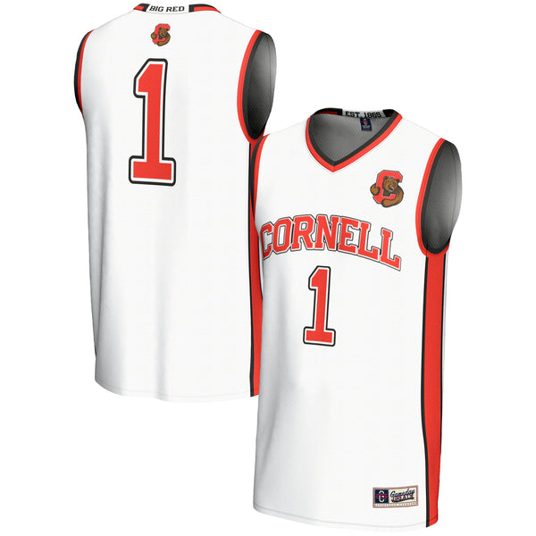 #1 Cornell Big Red Lightweight Basketball Jersey - White