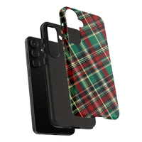 Red Green Tartan Samsung Galaxy Case, Christmas Plaid Phone Case, Holiday Buffalo Check Phone Cover, Winter Festive Case, Present for Her
