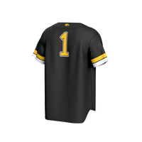 #1 Iowa Hawkeyes Adult Lightweight Collegiate Baseball Fashion Jersey - Black