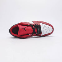 Low Top Basketball Shoes, White Red Colorway, Leather Footwear, Lace Up Design, Casual Gift for Shoe Lovers