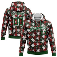Snowflake Plaid Holiday Sweatshirt, Custom Christmas Hoodie, Personalized Name Number Pullover Hoodie, Festive Winter Hoodie, Xmas Present