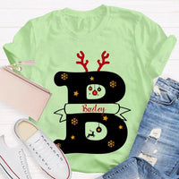 Reindeer Antlers Merry Christmas T-Shirt, Personalized Teacher Christmas Shirt, Custom Teacher Holiday Tee, Teacher Christmas Present