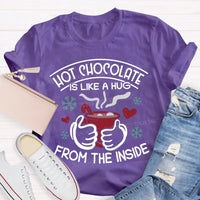 Comfy Winter Holiday Quote T-Shirt, Hot Chocolate Christmas Shirt, Adorable Hot Cocoa Season Tee, Retro Christmas Graphic Shirt, Unisex Xmas Present