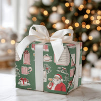 Retro Santa Toasting Wrapping Paper, Vintage Santa Cocktail Wrapping Paper, Holiday Cocktail Gift Wrap, Festive Christmas Wrapping Paper