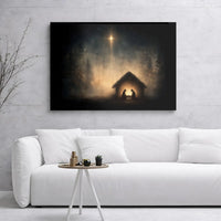Star of Bethlehem Canvas Print, Nativity Scene Canvas Wall Art, Holy Night Christian Canvas, Religious Christmas Decor, Holiday Home Present