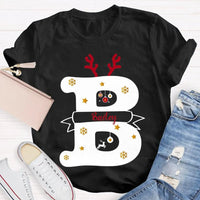 Reindeer Antlers Merry Christmas T-Shirt, Personalized Teacher Christmas Shirt, Custom Teacher Holiday Tee, Teacher Christmas Present