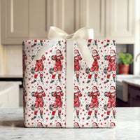 Motorsports Christmas Gift Wrap, Santa Race Car Driver Wrapping Paper, Racing Driver Holiday Gift Wrap, Humorous Christmas Wrapping Paper Roll