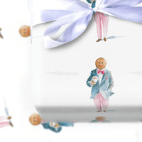 Coffee Gingerbread Gift Wrap, Dapper Gingerbread Man Wrapping Paper, Preppy Christmas Wrapping Paper, Whimsical Holiday Wrapping Paper Roll