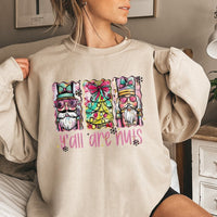 Humorous Nutcracker Shirt, Y'all Are Nuts Christmas Sweatshirt, Holiday Nutcracker Sweater, Retro Xmas Crewneck, Festive Holiday Present