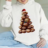 Festive Football Hoodie, Football Christmas Tree Hoodie, Holiday Sports Hoodie, Christmas Game Day Sweatshirt, Football Mom Present