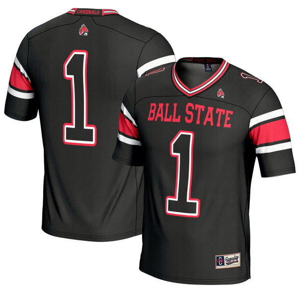 #1 Ball State Cardinals Endzone Football Jersey - Black