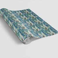 Watercolor Winter Forest Wrapping Paper, Christmas Train Gift Wrapping Paper, Holiday Locomotive Gift Wrapping Paper, Xmas Present Wrap