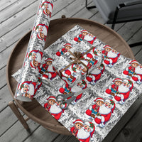Interactive Santa Scene Gift Wrap Roll, Christmas Coloring Wrapping Paper, DIY Holiday Present Paper, Xmas Gift Wrapping Paper Roll