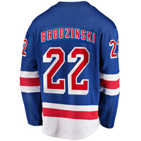New York Rangers Jonny Brodzinski Blue Home Premier Breakaway Player Jersey
