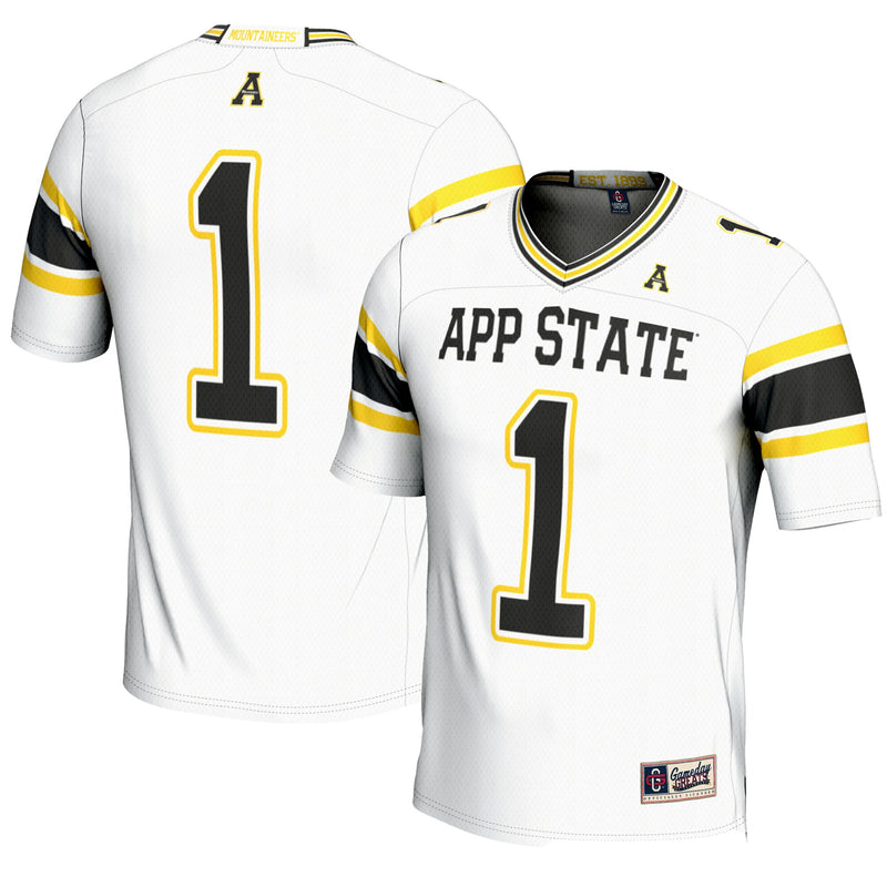 #1 Appalachian State Mountaineers Endzone Football Jersey - White