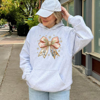 Coquette Bow Christian Holiday Sweatshirt, Nativity Scene Christmas Hoodie, Faith Nativity Hooded Pullover, Jesus Xmas Present