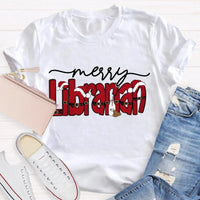 Merry Christmas Bookish T-Shirt, Librarian Christmas Shirt, Holiday Book Lover Graphic Tee, Reading Teacher Winter Holiday Shirt Present