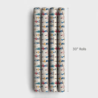 Watercolor Alpine Ski Gift Wrap, Winter Skiers Wrapping Paper, Snowy Winter Present Paper, Holiday Skiing Gift Wrap, Skier Christmas Present