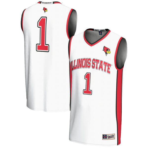 #1 Illinois State Redbirds Lightweight Basketball Jersey - White