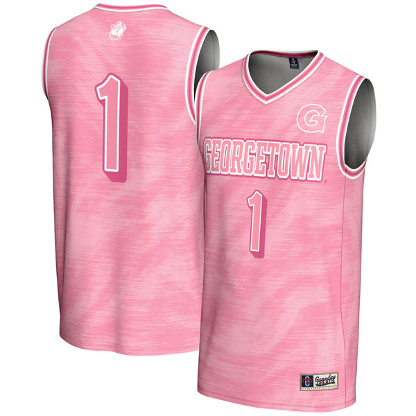 #1 Georgetown Hoyas Lightweight Basketball Fashion Jersey - Pink