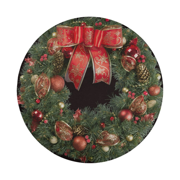 Red Bow Evergreen Tire Cover, Christmas Wreath Spare Tire Cover, Holiday Spare Tire Cover, Jeep Bronco SUV RV Cover, Winter H