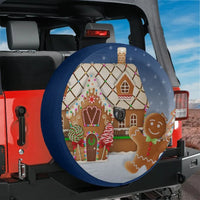 Festive Holiday Candy Wheel Cover, Christmas Gingerbread House Spare Tire Cover, Winter Xmas Tire Cover for Jeep Bronco SUV