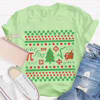 Festive STEM Holiday Teacher Tee, Math Elements Christmas Tree Shirt, Math Equations Xmas Tree Shirt, Science Teacher Christmas Shirt