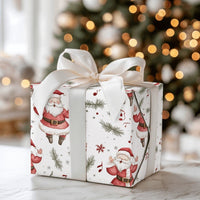 Musical Holiday Gift Wrap, Singing Santa Christmas Wrapping Paper, Watercolor Santa Claus Gift Wrap, Festive Xmas Roll Wrapping Paper