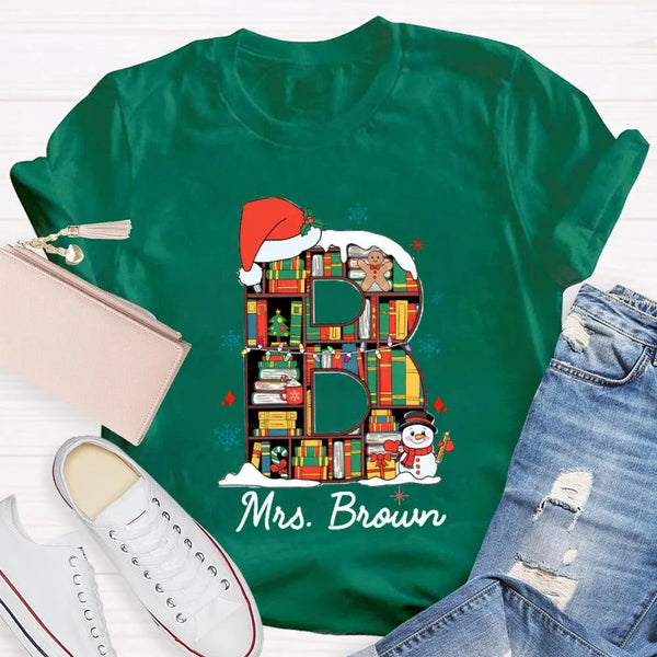 Custom Name Holiday T-Shirt, Personalized Christmas Shirt, Matching Family Xmas Tee, Festive Winter Holiday Graphic Shirt