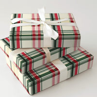 Red and Green Holiday Gift Wrap, Tartan Plaid Christmas Wrapping Paper, Traditional Plaid Gift Wrapping Paper, Winter Hostess Present Wrap