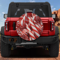 Christmas Holiday Tire Cover, Peppermint Candy Cane Spare Tire Cover, Festive Winter Wheel Cover, Holiday Vehicle Decor for Jeep Bronco