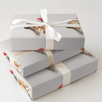 Humorous Safari Animal Gift Wrap, Watercolor Hyena Christmas Wrapping Paper, Santa Hat Hyena Wrapping Paper, Secret Santa Holiday Gift Wrap