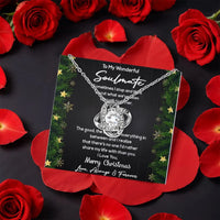 CZ Crystal Pendant Necklace, Soulmate Love Knot Necklace, Romantic Anniversary Knot Necklace, Christmas Present for Her, Sweetheart Jewelry
