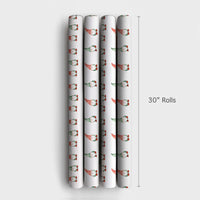 Red Green Holiday Gift Wrap, Watercolor Christmas Gnome Wrapping Paper, Adorable Gnome Pattern Wrapping Paper, Festive Xmas Gift Wrap
