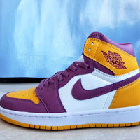 Sneakers, Yellow Purple Colorway, Lace Up Design, Casual Gift for Sneaker Fans