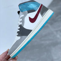 Mid Top Sneakers, Blue Gray Colorway, Lace Up Design, Casual Gift for Sneaker Fans