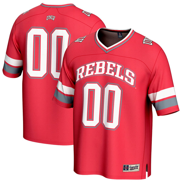 #00 UNLV Rebels Lightweight Collegiate Football Fashion Jersey - Scarlet