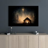 Star of Bethlehem Canvas Print, Nativity Scene Canvas Wall Art, Holy Night Christian Canvas, Religious Christmas Decor, Holiday Home Present