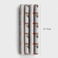 Humorous Safari Animal Gift Wrap, Watercolor Hyena Christmas Wrapping Paper, Santa Hat Hyena Wrapping Paper, Secret Santa Holiday Gift Wrap