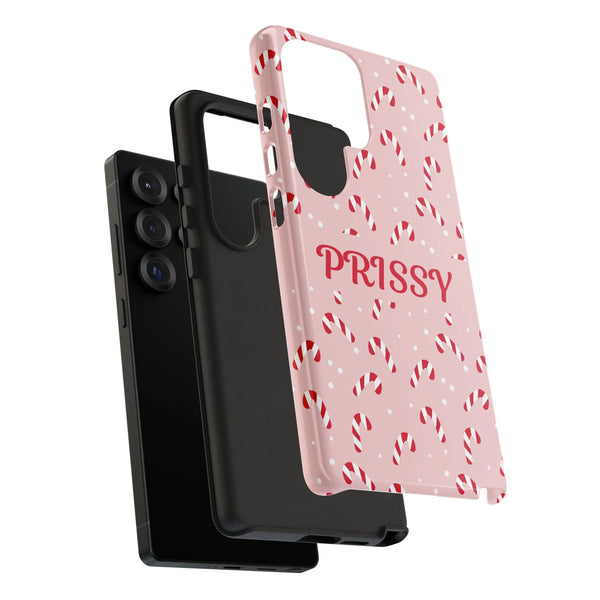 Samsung Galaxy Christmas Pattern Cover, Pink Candy Cane Phone Case, Adorable Holiday Peppermint Tough Phone Case, Xmas Presen
